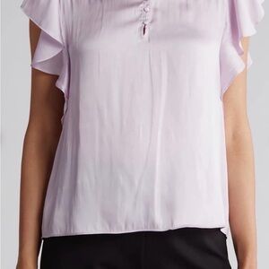 Elie Tahari Lavender Ruffle Sleeve Blouse
